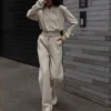 Cropped Zip Hoodie & Wide Leg Sweatpant Set