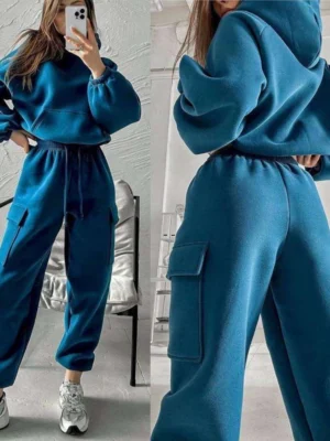 Cargo Pocket Cropped Hoodie & Jogger Set Cargo Pocket Cropped Hoodie & Jogger Set