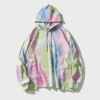 Pastel Tie-Dye Oversized Hoodie With Text Print Pastel Tie-Dye Oversized Hoodie With Text Print