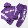 Vertical Side Letter Zip-Up Hoodie & Jogger Set