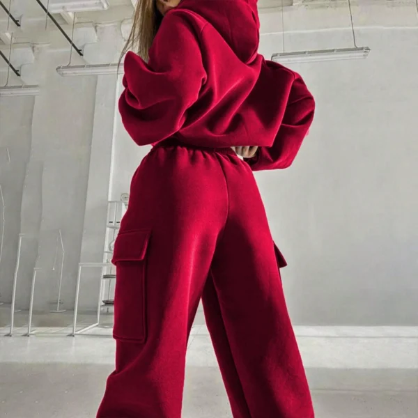 Cargo Pocket Cropped Hoodie & Jogger Set Cargo Pocket Cropped Hoodie & Jogger Set