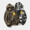 Camouflage Print Oversized Hoodie With Patch