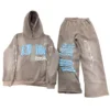 Gothic Letter Patch Wide Leg Hoodie Tracksuit