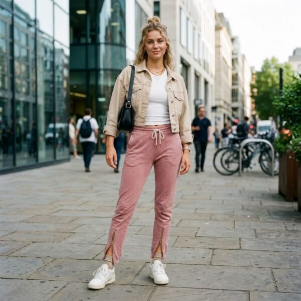 Blush Pink Zip Ankle Slim Track Jogger Pants Blush Pink Zip Ankle Slim Track Jogger Pants