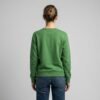 Colorful Floral Heart Patch Embroidery Green Crewneck Sweatshirt