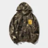 Camouflage Print Oversized Hoodie With Patch