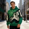 Skeleton & Spider Print Casual Hoodie Skeleton & Spider Print Casual Hoodie