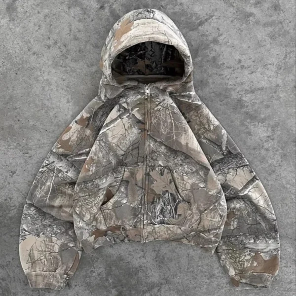 Realtree Camo & Solid Panel Zip Hoodie