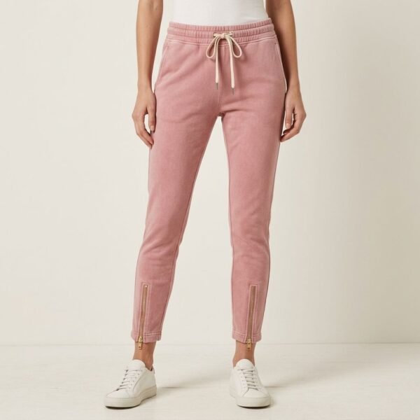 Blush Pink Zip Ankle Slim Track Jogger Pants Blush Pink Zip Ankle Slim Track Jogger Pants