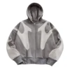 Contrast Geometric Color Block Zip-Up Hoodie