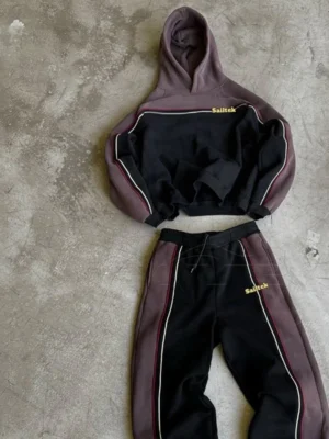 Retro Racing Stripe Color Block Tracksuit