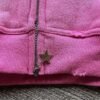 Anarchy 1977 Vintage Distressed Rhinestone Crop Zip Hoodie