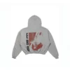 Vintage Distressed Cropped Hoodie With Red Print