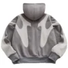 Contrast Geometric Color Block Zip-Up Hoodie