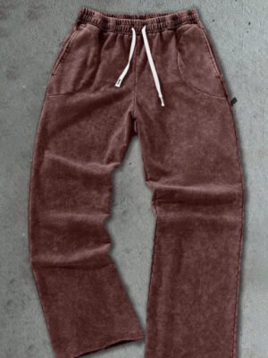 Vintage Washed Loose Wide Leg Drawstring Sweat Pants