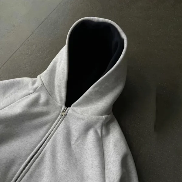 Two-Tone Lined Oversized Cropped Zip Hoodie Two-Tone Lined Oversized Cropped Zip Hoodie
