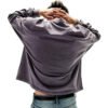 Vintage Acid Wash Oversized Cropped Long Sleeve Crew Tee