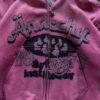 Anarchy 1977 Vintage Distressed Rhinestone Crop Zip Hoodie
