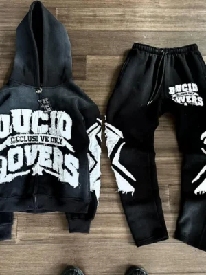 Raw Patch Gradient Zip Hoodie & Jogger Set