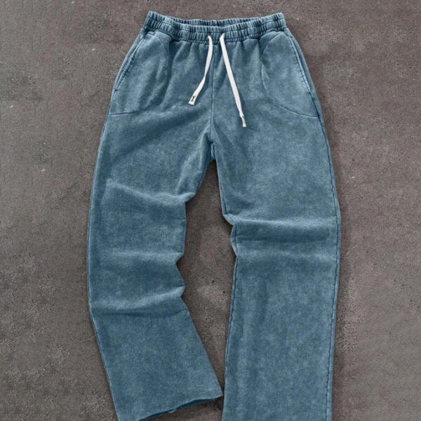Vintage Washed Loose Wide Leg Drawstring Sweat Pants