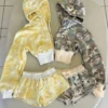 Camouflage Print Cropped Hoodie & Short Set Camouflage Print Cropped Hoodie & Short Set