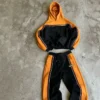 Retro Racing Stripe Color Block Tracksuit
