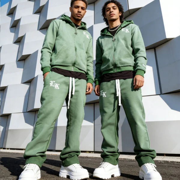 Vintage Wash Gothic Logo Zip Tracksuit Vintage Wash Gothic Logo Zip Tracksuit