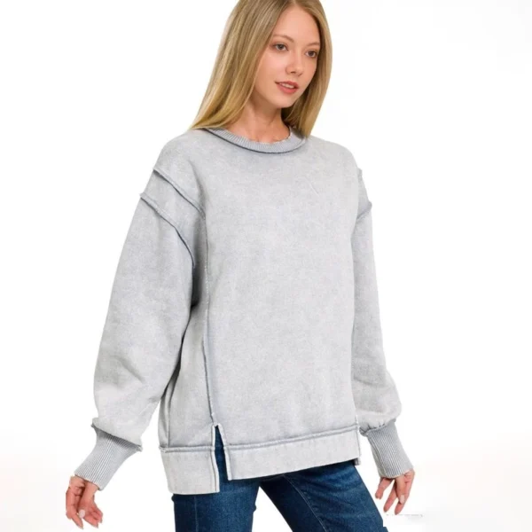 Vintage Washed Exposed Seam Crewneck Sweatshirt