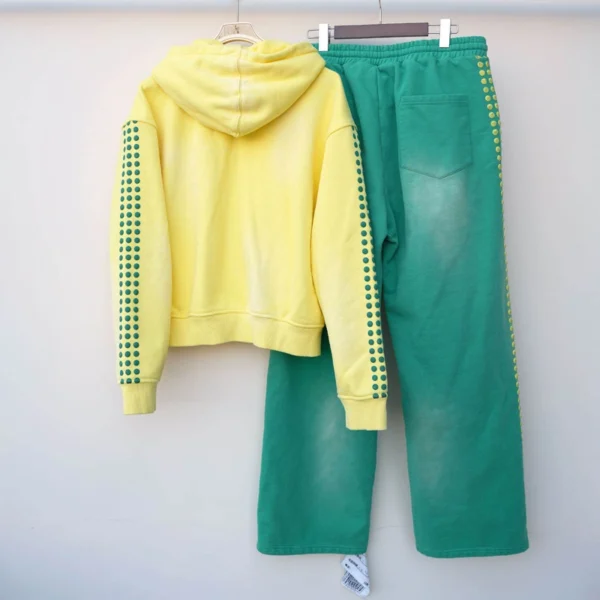 Dot Side Stripe Color Block Cropped Tracksuit