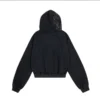 Star Rhinestone Washed Cropped Zip Hoodie