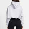 Light Grey Blank Custom Logo Full Zip Crop Hooded Jacket