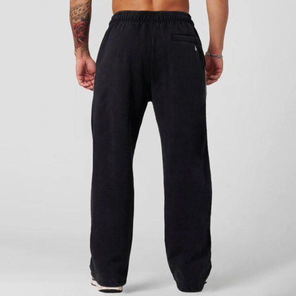 Side White Piping Blank Custom Logo Wide Leg Fleece Sweatpants Side White Piping Blank Custom Logo Wide Leg Fleece Sweatpants