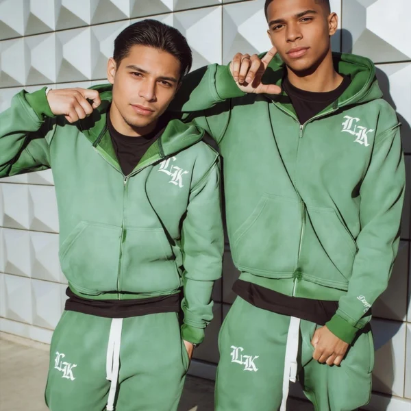 Vintage Wash Gothic Logo Zip Tracksuit Vintage Wash Gothic Logo Zip Tracksuit