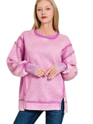 Vintage Washed Exposed Seam Crewneck Sweatshirt Vintage Washed Exposed Seam Crewneck Sweatshirt