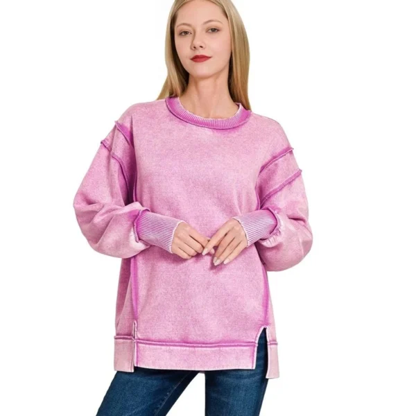 Vintage Washed Exposed Seam Crewneck Sweatshirt