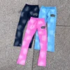 Spot Washed Gothic Patch Zip Hoodie & Flare Pant Set