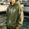 Sparkling Rhinestone Washed Oversized Hoodie Sparkling Rhinestone Washed Oversized Hoodie