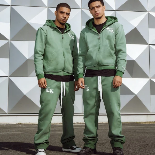 Vintage Wash Gothic Logo Zip Tracksuit Vintage Wash Gothic Logo Zip Tracksuit