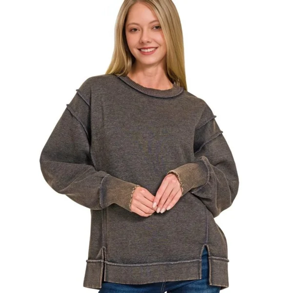 Vintage Washed Exposed Seam Crewneck Sweatshirt