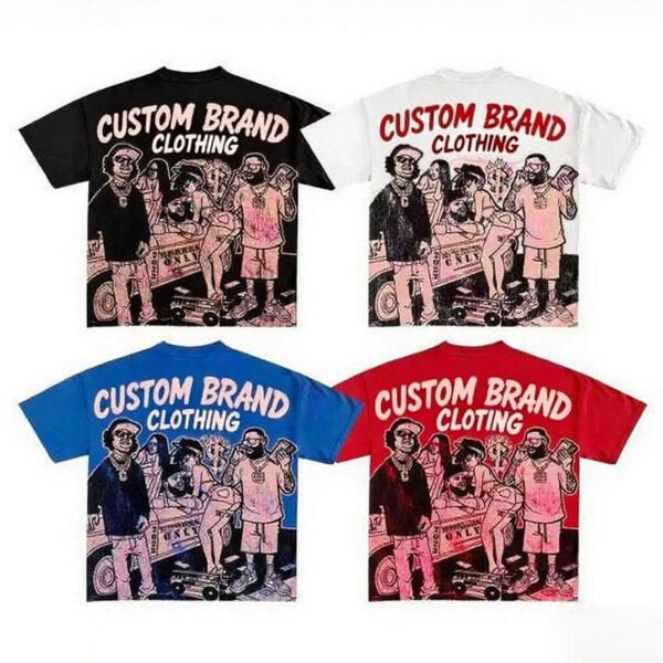 Custom Vintage Hip Hop Graphic Oversized Blank Print T-Shirt