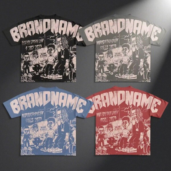 Custom Vintage Hip Hop Graphic Oversized Blank Print T-Shirt