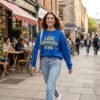 Royal Blue Blank Custom Print Crew Neck Fleece Sweatshirt Royal Blue Blank Custom Print Crew Neck Fleece Sweatshirt