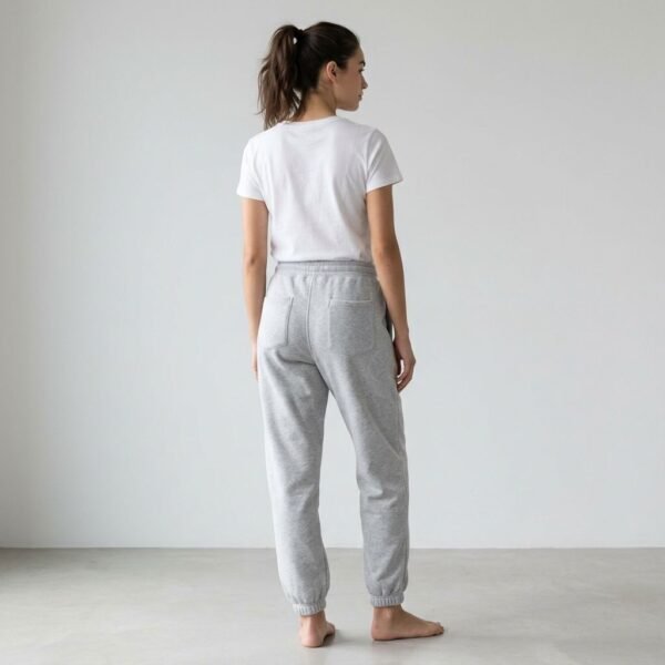 Heather Grey Basic Elastic Cuff Jogger Sweatpants