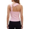 Pink Asymmetric Halter Top With Gold O-Ring Detail