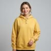 Mustard Yellow Multi Color Splash Paint Henley Pullover Hoodie