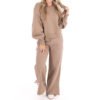Cropped Drop Shoulder Crewneck Split Hem Wide Leg Sweatpants 2 Piece Set Cropped Drop Shoulder Crewneck Split Hem Wide Leg Sweatpants 2 Piece Set