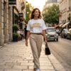 White Vintage District Introvert Letter Oversized Cotton Tee