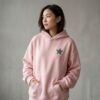 Pastel Pink Multi Star Patch Oversized Pullover Hoodie Pastel Pink Multi Star Patch Oversized Pullover Hoodie