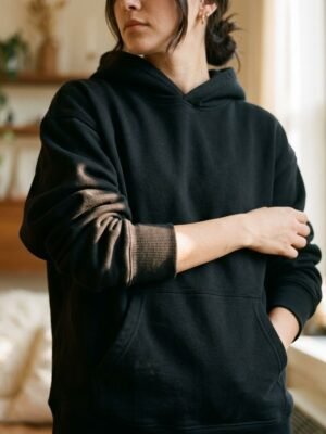 Solid Black Oversized Blank Pullover Hoodie Solid Black Oversized Blank Pullover Hoodie