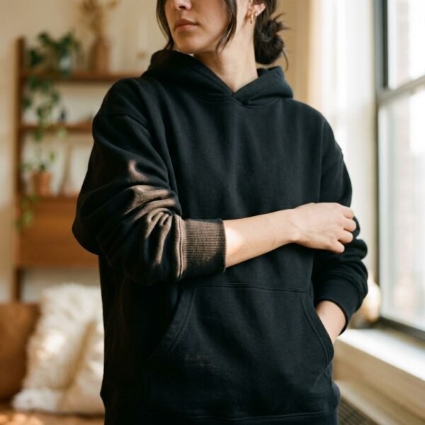 Solid Black Oversized Blank Pullover Hoodie Solid Black Oversized Blank Pullover Hoodie